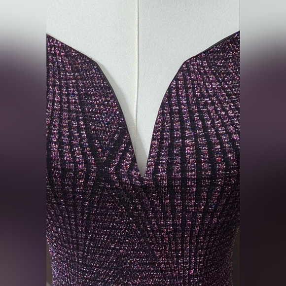 Fashion Nova Glittering Purple Long Sleeve Dress. Like New. - Picture 3 of 15